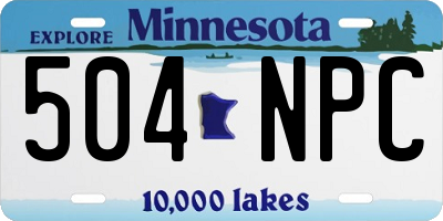 MN license plate 504NPC