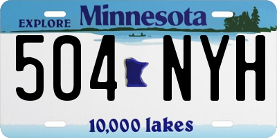 MN license plate 504NYH