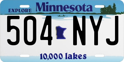 MN license plate 504NYJ