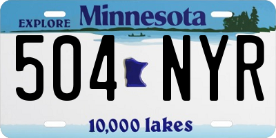 MN license plate 504NYR