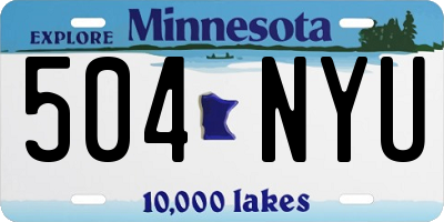 MN license plate 504NYU