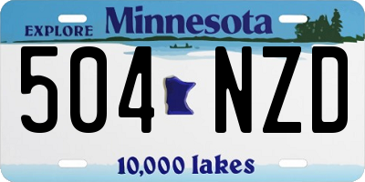 MN license plate 504NZD