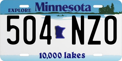 MN license plate 504NZO