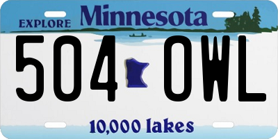 MN license plate 504OWL