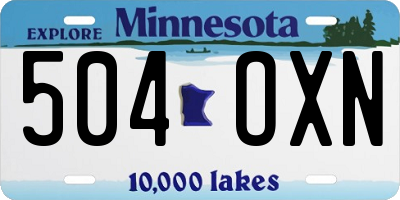 MN license plate 504OXN