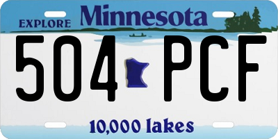 MN license plate 504PCF