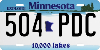 MN license plate 504PDC
