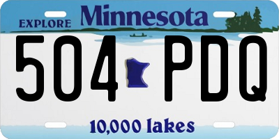MN license plate 504PDQ