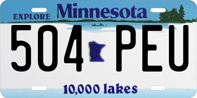 MN license plate 504PEU
