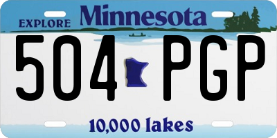 MN license plate 504PGP