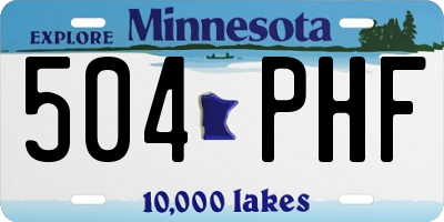 MN license plate 504PHF