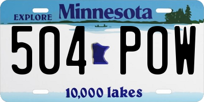 MN license plate 504POW