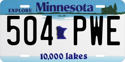 MN license plate 504PWE