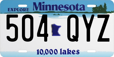MN license plate 504QYZ