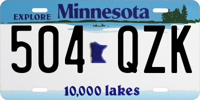 MN license plate 504QZK