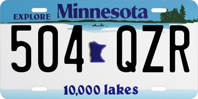 MN license plate 504QZR