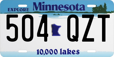 MN license plate 504QZT