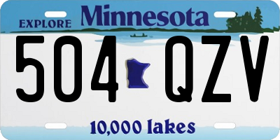 MN license plate 504QZV