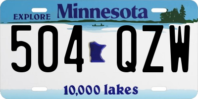 MN license plate 504QZW