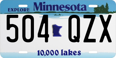 MN license plate 504QZX