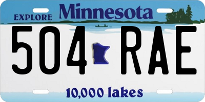 MN license plate 504RAE