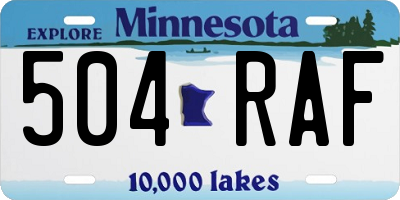 MN license plate 504RAF