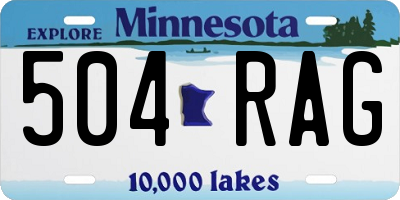 MN license plate 504RAG