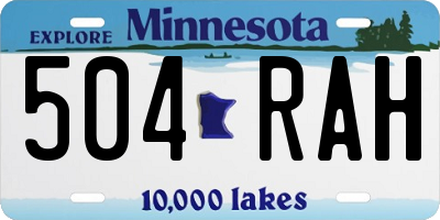 MN license plate 504RAH