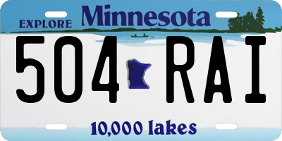 MN license plate 504RAI