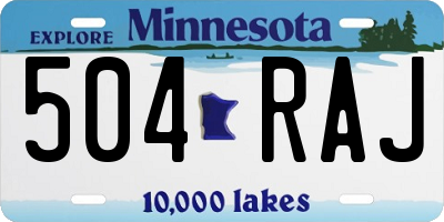 MN license plate 504RAJ