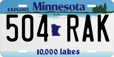 MN license plate 504RAK