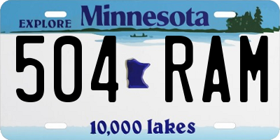 MN license plate 504RAM