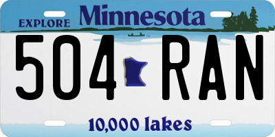 MN license plate 504RAN