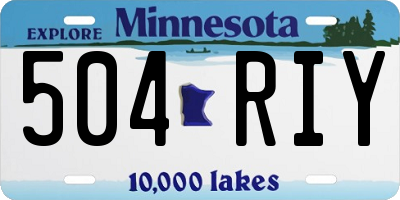 MN license plate 504RIY