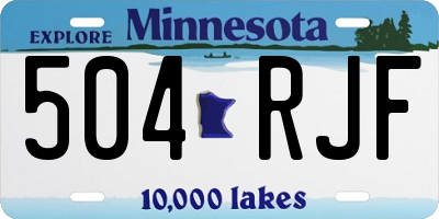 MN license plate 504RJF