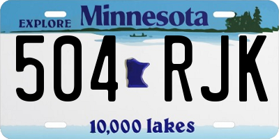 MN license plate 504RJK