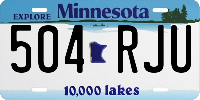 MN license plate 504RJU