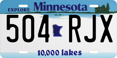MN license plate 504RJX