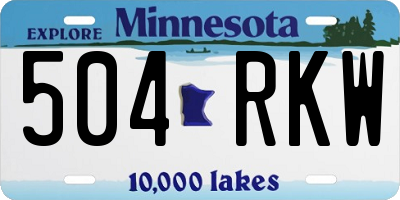 MN license plate 504RKW
