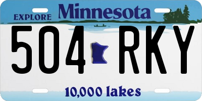 MN license plate 504RKY