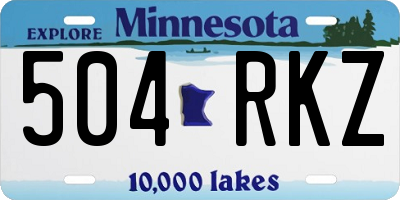 MN license plate 504RKZ
