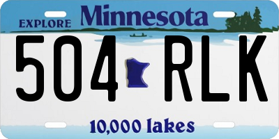MN license plate 504RLK
