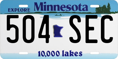 MN license plate 504SEC