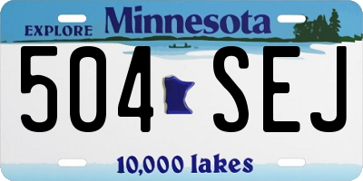MN license plate 504SEJ