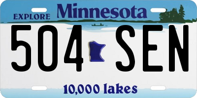 MN license plate 504SEN