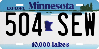MN license plate 504SEW