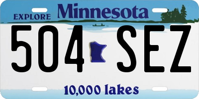 MN license plate 504SEZ