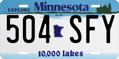 MN license plate 504SFY