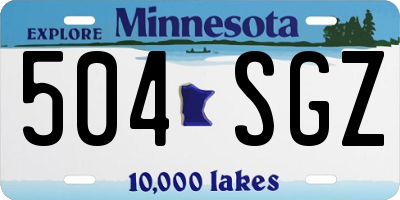 MN license plate 504SGZ