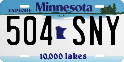 MN license plate 504SNY